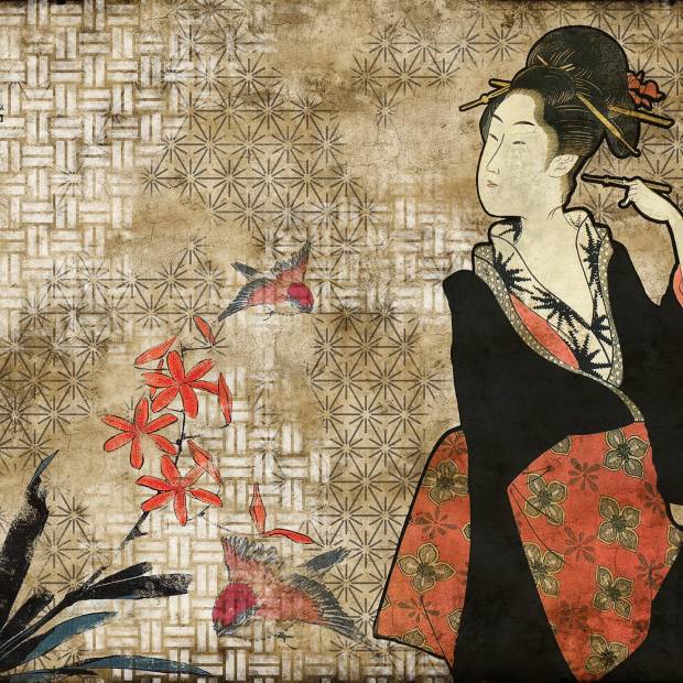 Papier peint Panoramique Geisha Graffiti vinyle