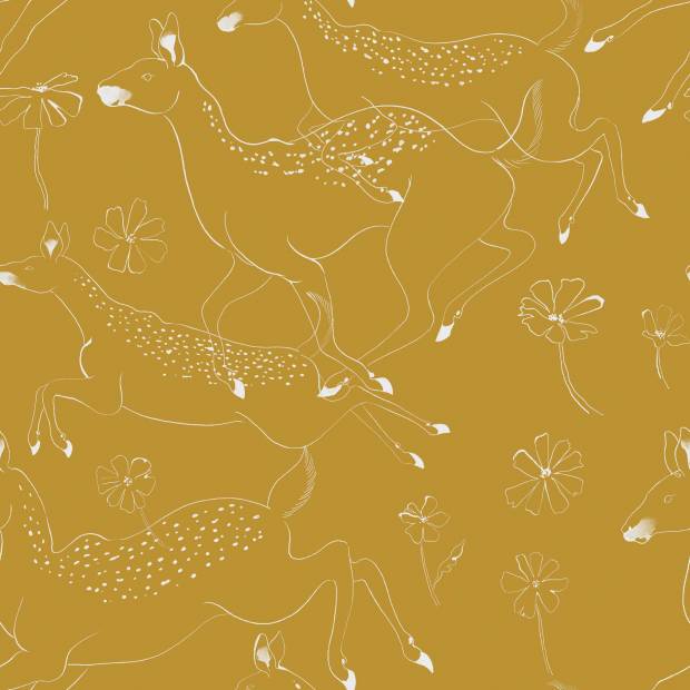 Papier Peint Jumping Bambis intissé