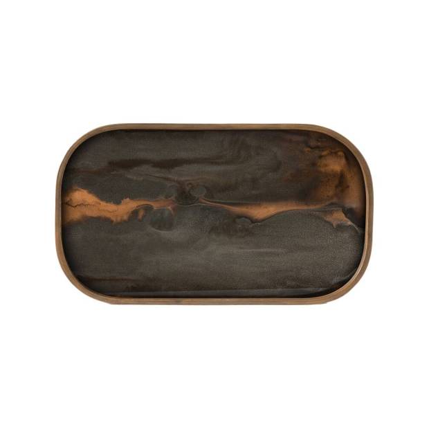 Bronze Organic glass valet tray rectangulaire