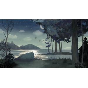 Papier peint Panoramique sur mesure Au clair de la Lune