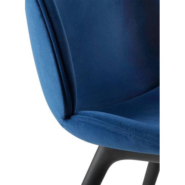 Beetle Dining Chair - Fully Upholstered, Black Plastic Base