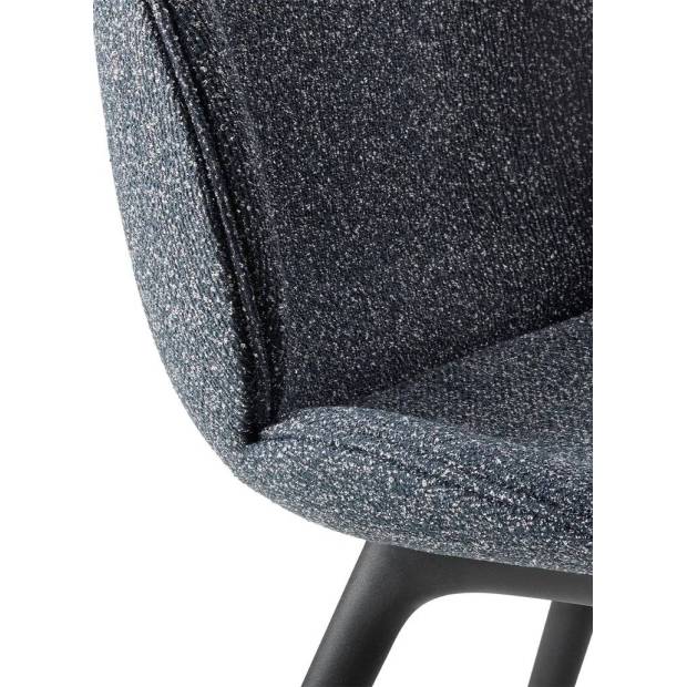 Beetle Dining Chair - Fully Upholstered, Black Plastic Base