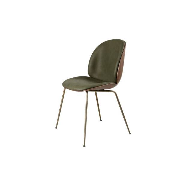 Beetle Dining Chair 3D Veneer - Front Upholstered coque Noyer