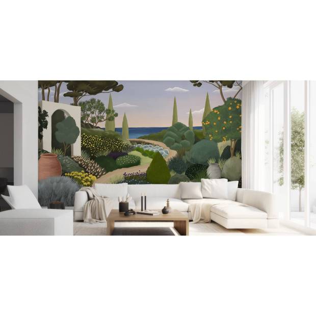 Papier peint Panoramique sur mesure Jardin Méditerranéen