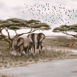 Papier peint Panoramique sur mesure Wild Life