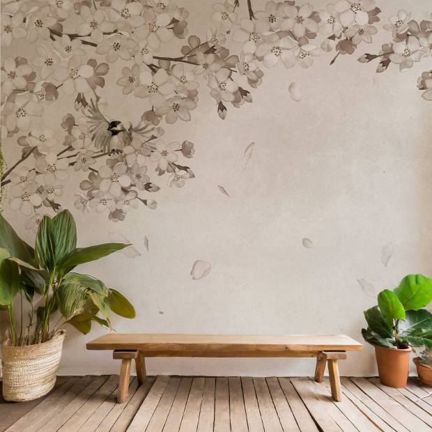 Papier peint Panoramique sur mesure Saison des cerisiers