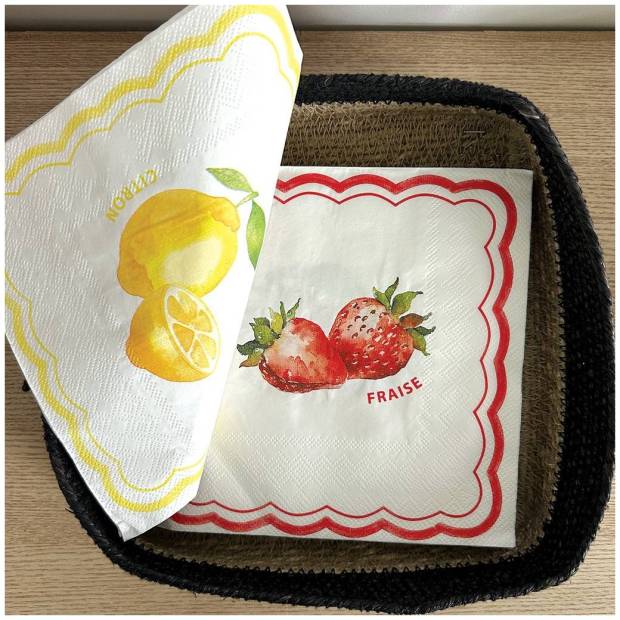 Lot 20 serviette Fraise Citron