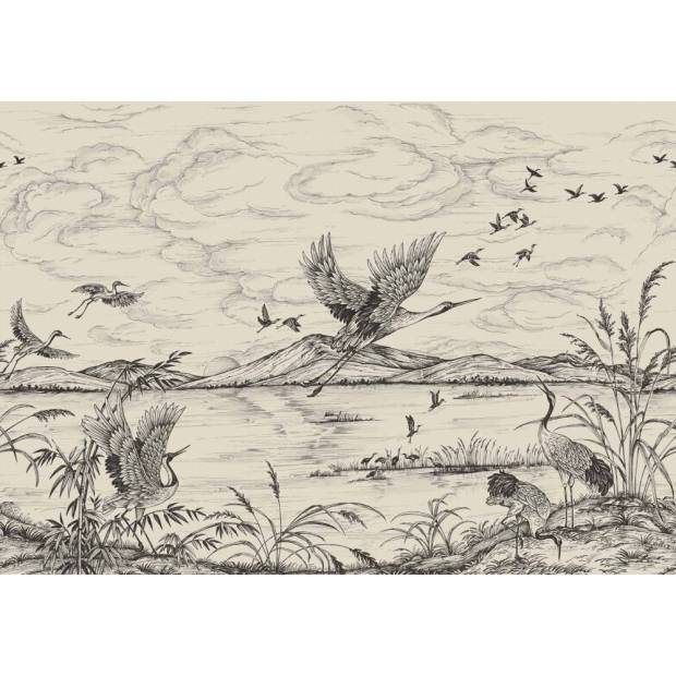 Papier peint Panoramique Heron's Poetry en intissé