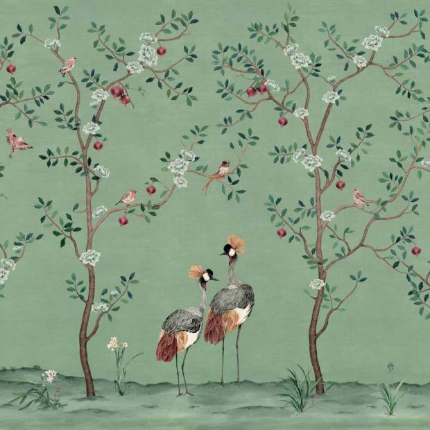 Papier peint Panoramique Crowned Crane en intissé