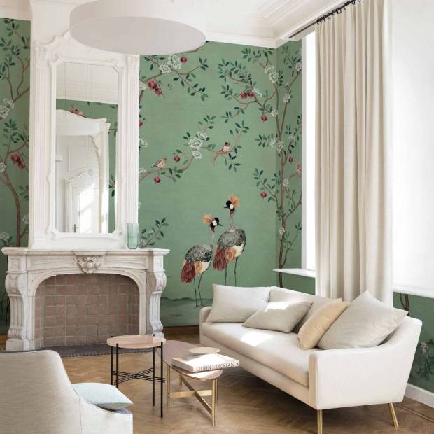 Papier peint Panoramique Crowned Crane en intissé