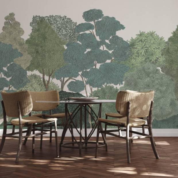 Papier peint panoramique sur mesure Arboretum en intissé