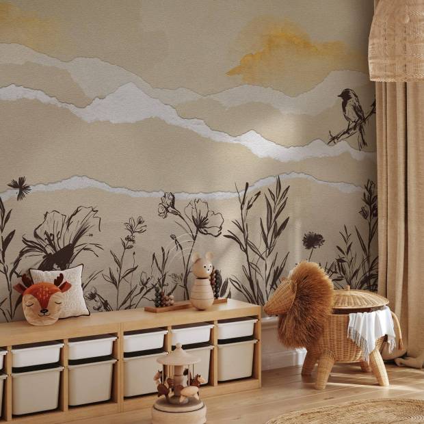 Papier peint panoramique sur mesure Collage des sommets en intissé