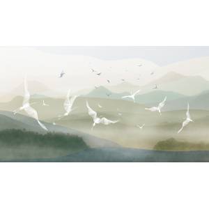 Papier peint panoramique sur mesure Migration en intissé