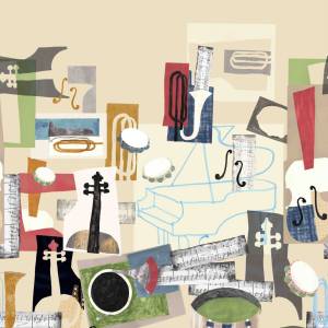 Papier Peint Jazz Band Intissé