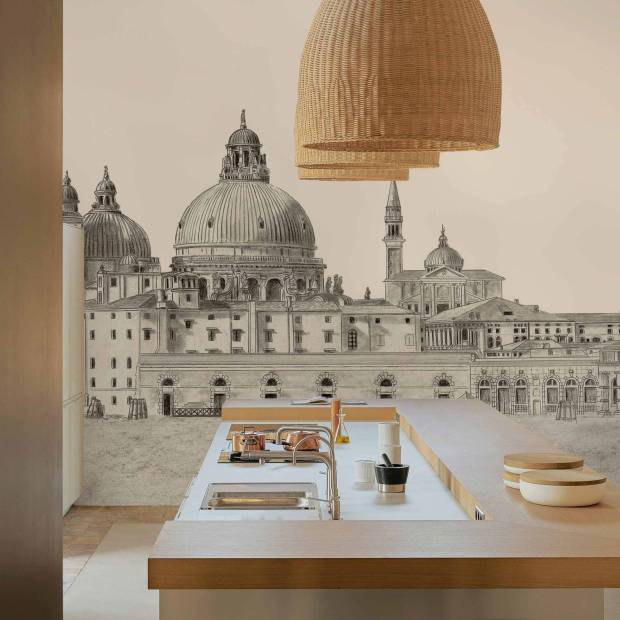 Papier peint Panoramique sur mesure Olympus en Lin