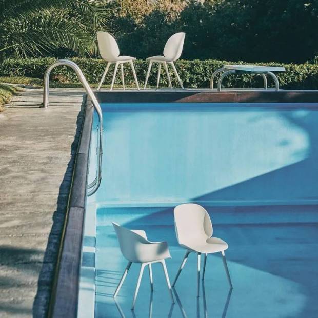 Beetle Dining Chair - Un - Upholstered, Plastic base, Monochrome, Outdoor