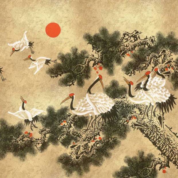 Papier peint panoramique Ukiyo Gold&Silver