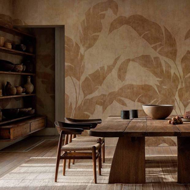 Papier peint Panoramique sur mesure Leaves Shadow en Intissé