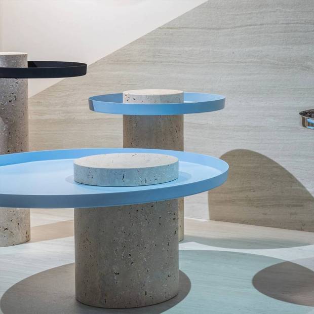 Table d'appoint Salute Low Travertin