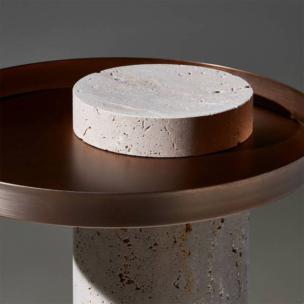 Table d'appoint Salute Low Travertin