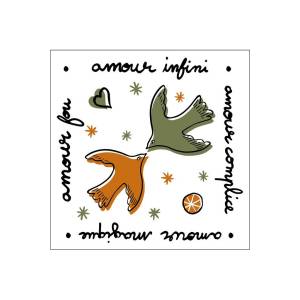 Lot 20 serviette papier Amour Oiseaux
