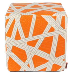 Pouf Cubique Nastri Surpiqures Contrastantes