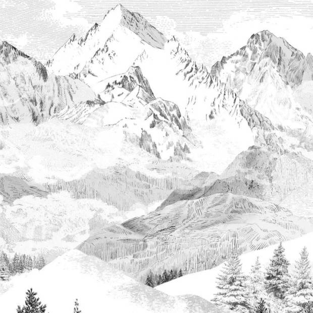 Papier peint panoramique sur mesure Les Cimes