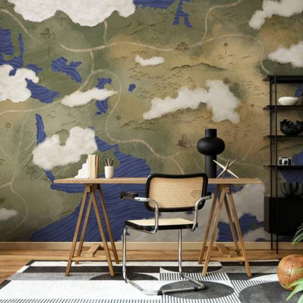 Papier peint Panoramique sur mesure Itinéraire intissé