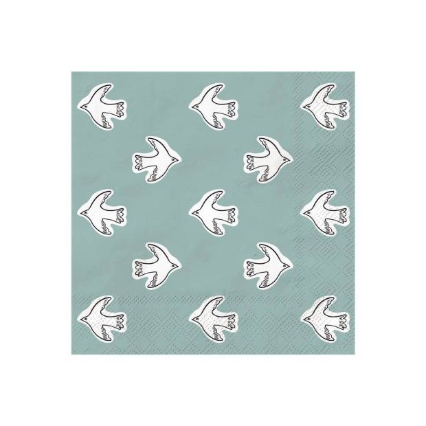 Lot de 20 serviette papier Oiseaux