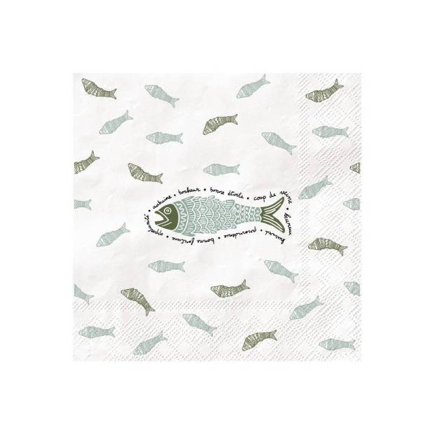 Lot de serviette papier peint poisson bleu