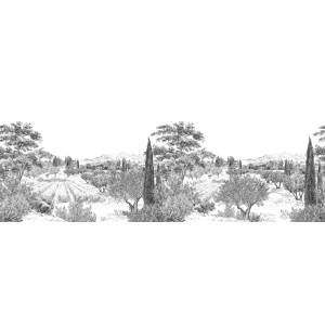 Papier Peint Panoramique Sur Mesure Provence Grisaille