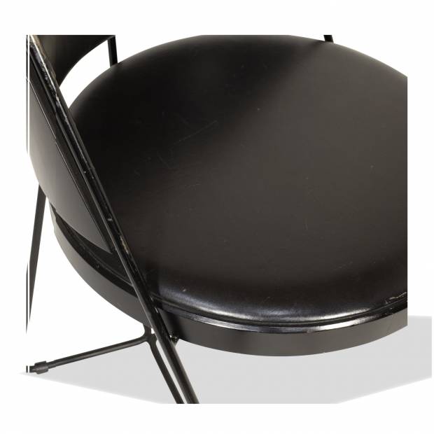 Fauteuil Métal et Cuir Vintage